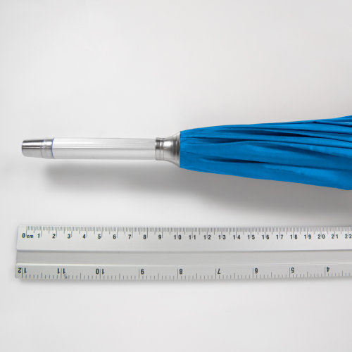 Зонт-трость SILVER, пластиковая ручка, полуавтомат (синий, серебристый)