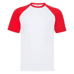 Футболка мужская SHORT SLEEVE BASEBALL T 160 (красный, белый)