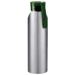 Бутылка для воды VIKING SILVER 650мл. Серебристая с зеленой крышкой 6141.02