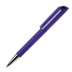 Ручка шариковая FLOW, покрытие soft touch (темно-фиолетовый)