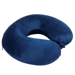 Подушка дорожная  "SOFT"; memory foam, микрофибра синий (синий)