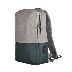 Рюкзак "Beam", серый/зеленый, 44х30х10 см, ткань верха: 100% полиамид, подкладка: 100% полиэстер (серый, зеленый)