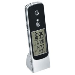 Веб-камера USB настольная с часами, будильником и термометром (серебристый, черный)