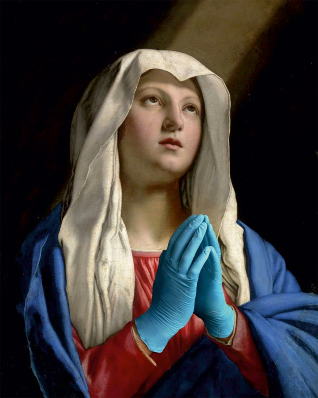 Святая Мария в перчатках коронавирус.psd