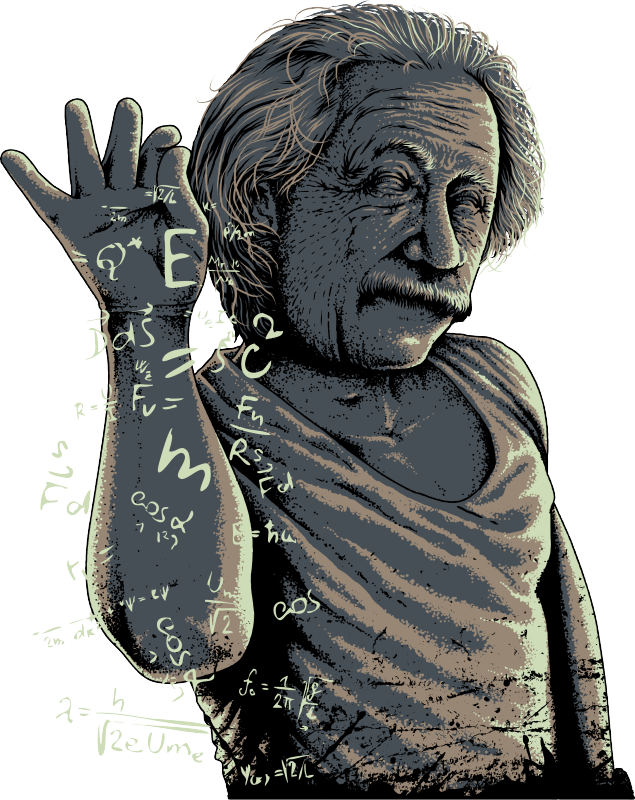 Альберт Инштейн солит формулами.psd