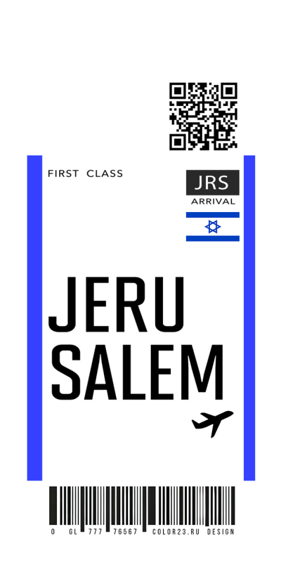 Чехол iphone билет первый класс, посадочный талон в Иерусалим.psd