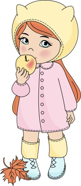 девочка с яблоком